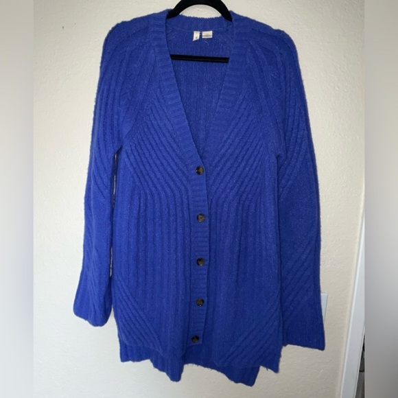 Moth by Anthropologie Oversized Purple/Blue Long Sleeve Cozy Cardigan SIZE XS - Picture 3 of 10
